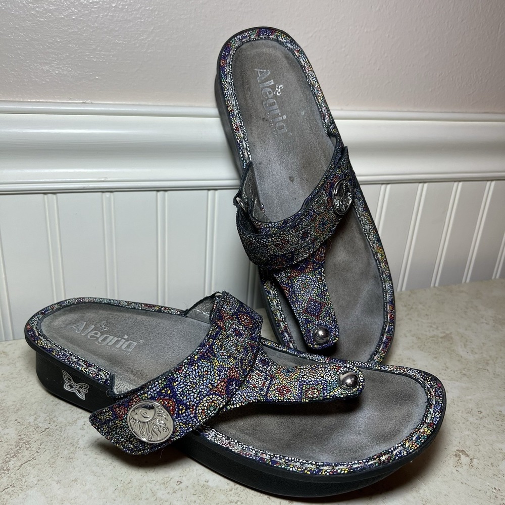 ALEGRIA CARINA MOSAIC MOTO SLIDE SANDAL CELESTIAL Y2K COTTAGECORE BOHO EU40 US9